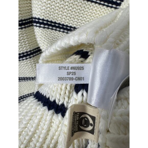 Madewell NWT Women’s Cotton Crewneck Ivory and Navy Blue Stripe Sweater size S - Picture 6 of 10
